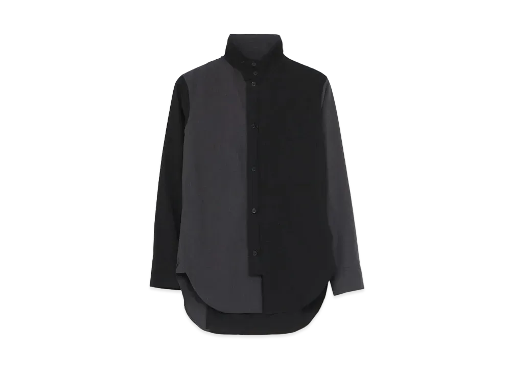 Yohji Yamamoto Y's 60 LAWN POWDER SNOW WASHER FRONT OPEN SQUARE BLOUSE "Black"