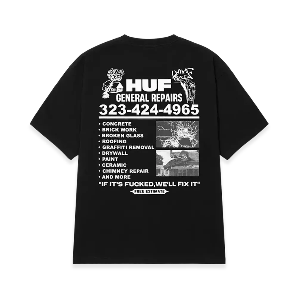 HUF General Repairs Tee "Black"