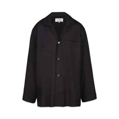 Maison Margiela Men's Silk Poplin Shirt "Black"