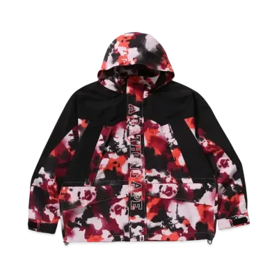 A BATHING APE Map Camo Snowboard Jacket "Red"