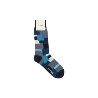 BEAMS Patchwork Socks "Navy"