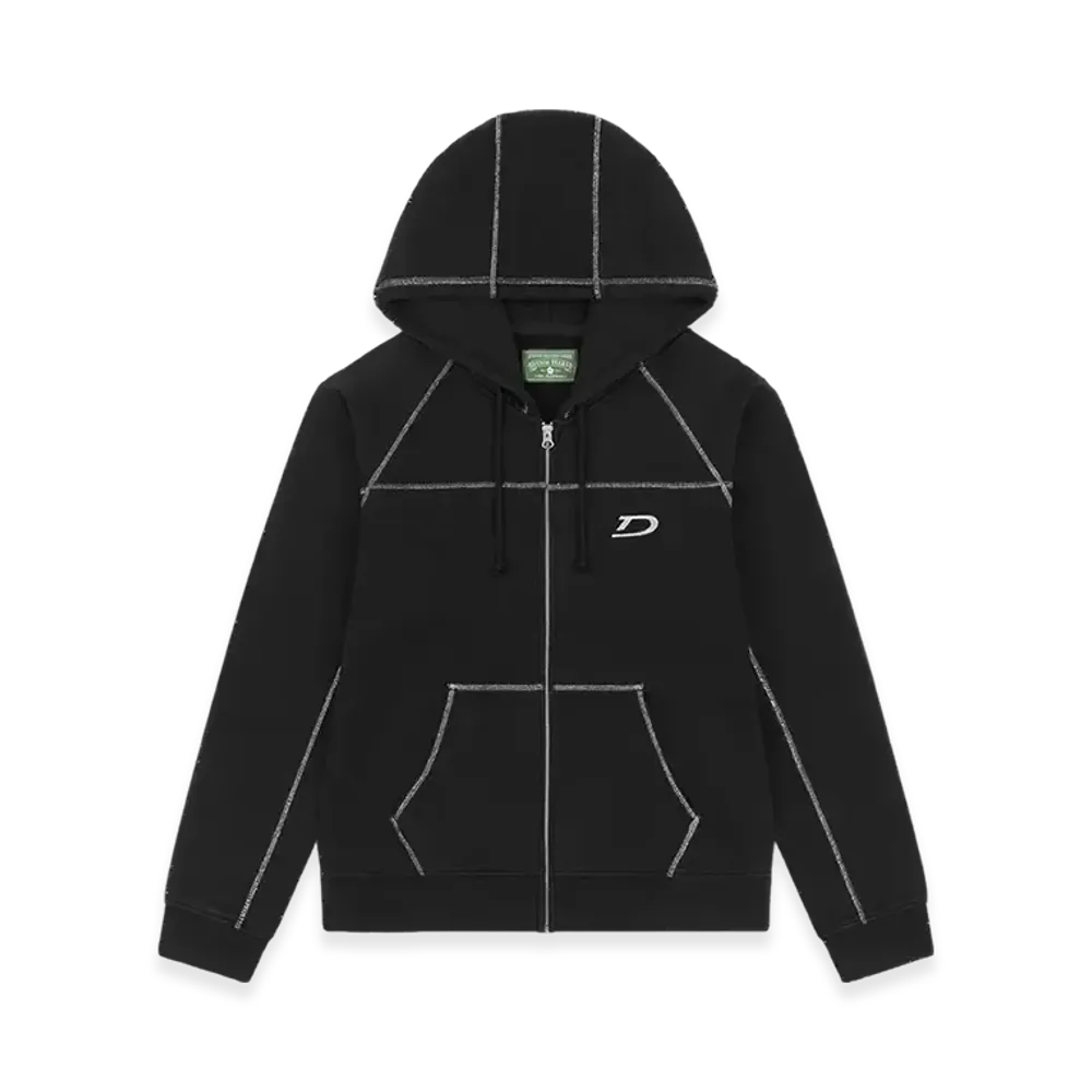 DENIM TEARS Court Lines Zip Hoodie "Black"