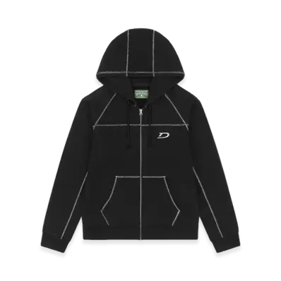 DENIM TEARS Court Lines Zip Hoodie "Black"