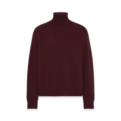 Maison Margiela Men's Washed Lambswool Roll Neck Sweater "Bordeaux"