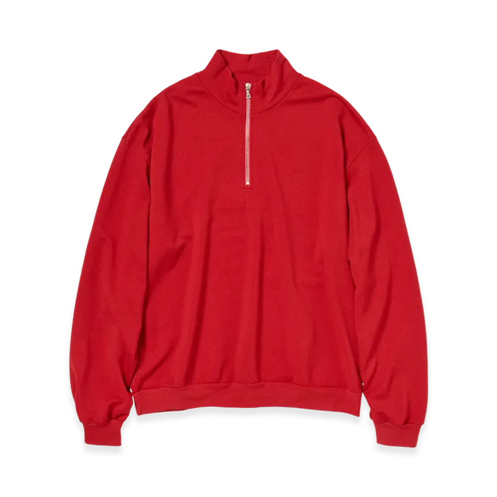 AURALEE Light Wool Sweat Half Zip P/O "Red"