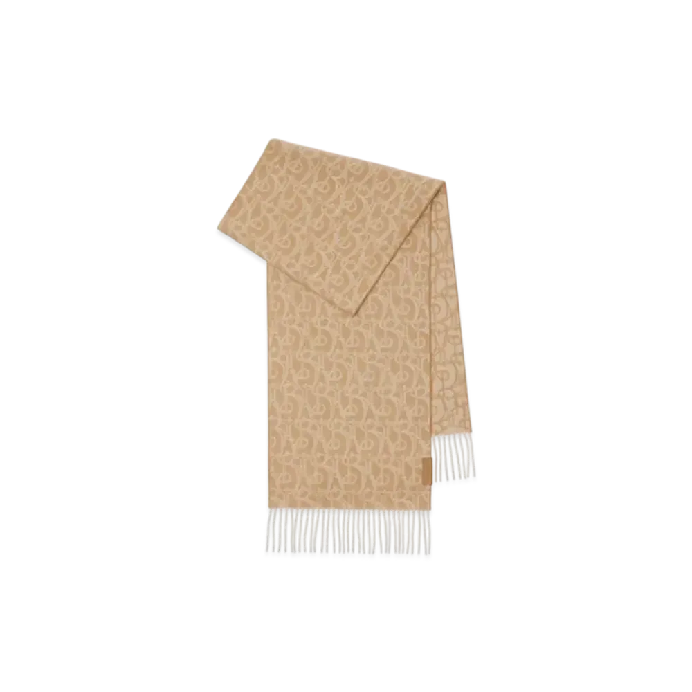 Burberry B Charm Cashmere Scarf "Camel"