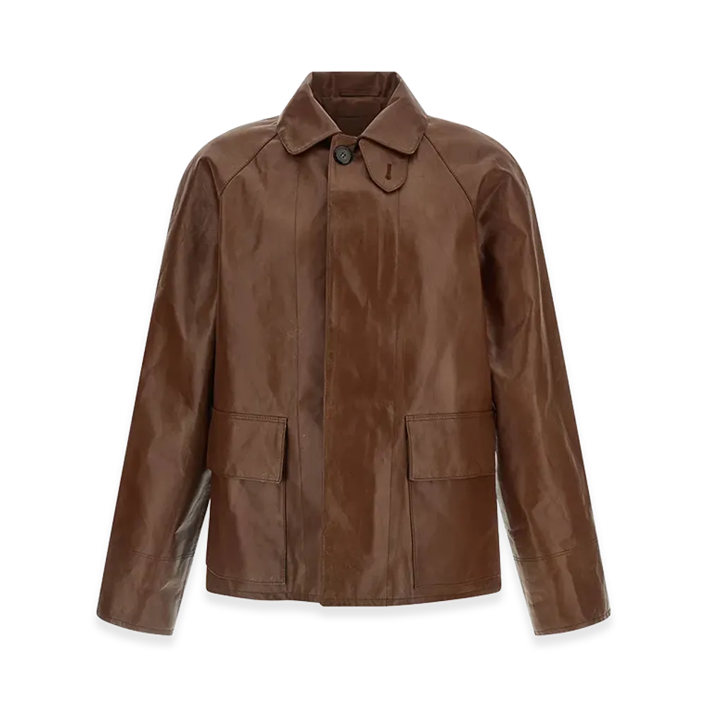 PRADA Vintage Leather Blouson "Brown"