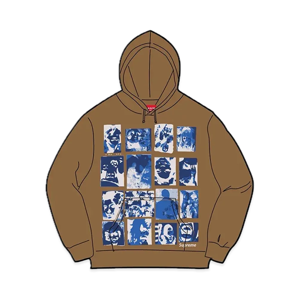 Supreme Collage Grid Hooded Sweatshirt "Brown"