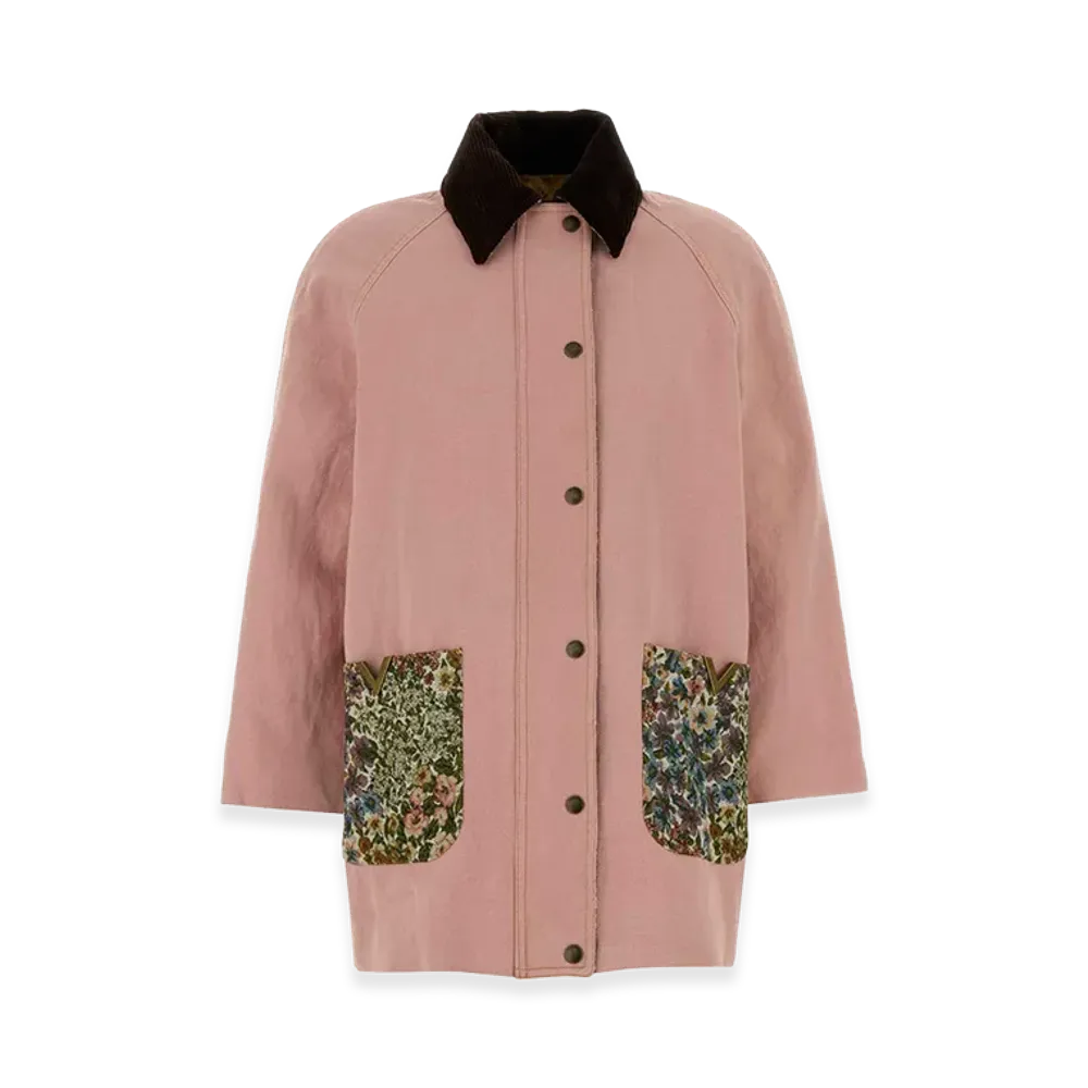 Valentino Women's Caban Denim Jacket "Pink"