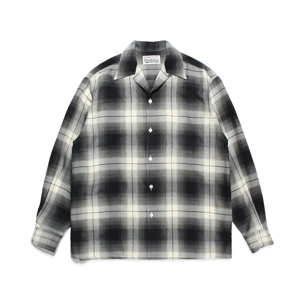 WACKO MARIA Check Open Collar Shirt "White"
