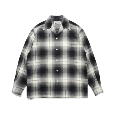 WACKO MARIA Check Open Collar Shirt "White"