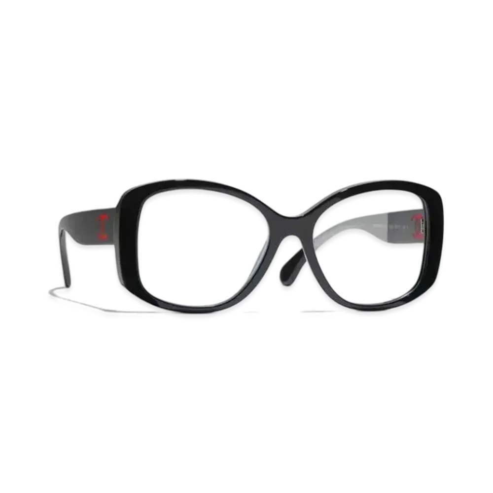 CHANEL Butterfly Blue Light Glasses Acetate & Nylon "Black/Pink"