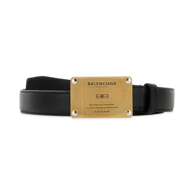BALENCIAGA Women's Leather Lola Belt "Black"