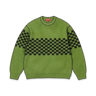 Supreme Checkerboard Pilled Sweater "Green"