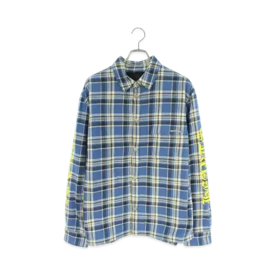 Chrome Hearts WORK'N Check Pattern Long Sleeve Shirt "Blue/Yellow"