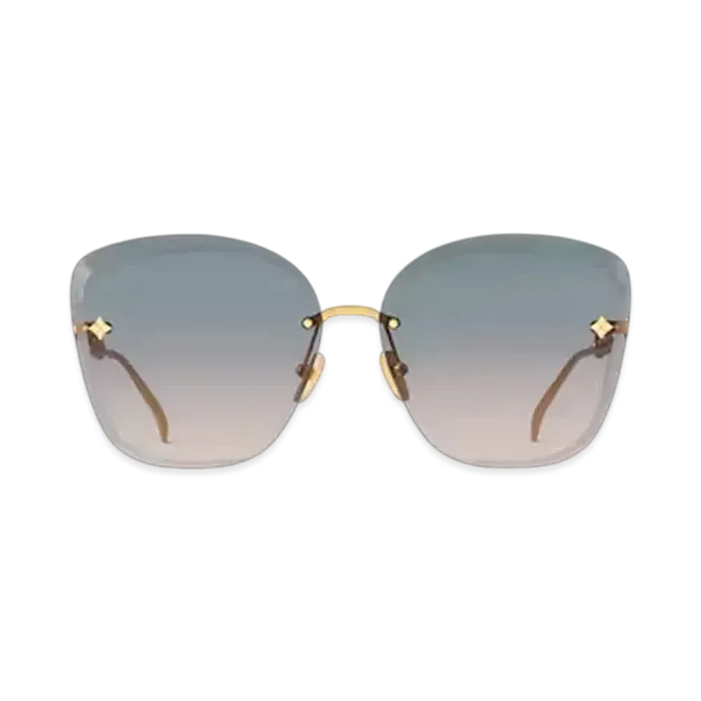 Louis Vuitton LV Jewel Round Cat Eye Sunglasses Monogram Flowers "Gradient Blue"