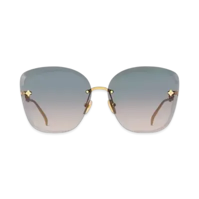 Louis Vuitton LV Jewel Round Cat Eye Sunglasses Monogram Flowers "Gradient Blue"