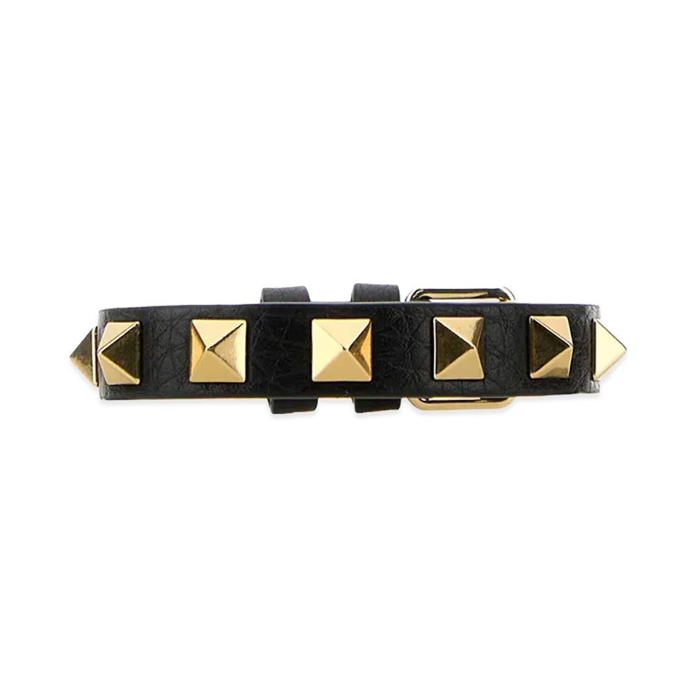 Valentino Leather Rockstud Bracelet "Black"