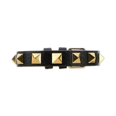 Valentino Leather Rockstud Bracelet "Black"