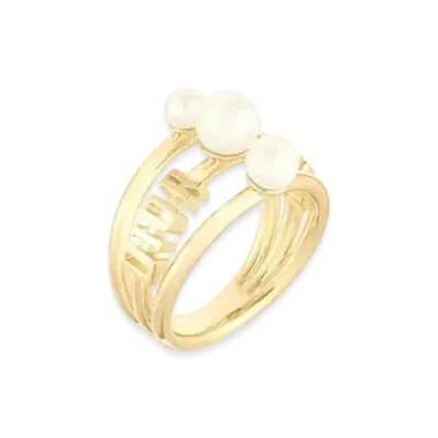 Dior Fake Pearl Ring "Yellow Gold"