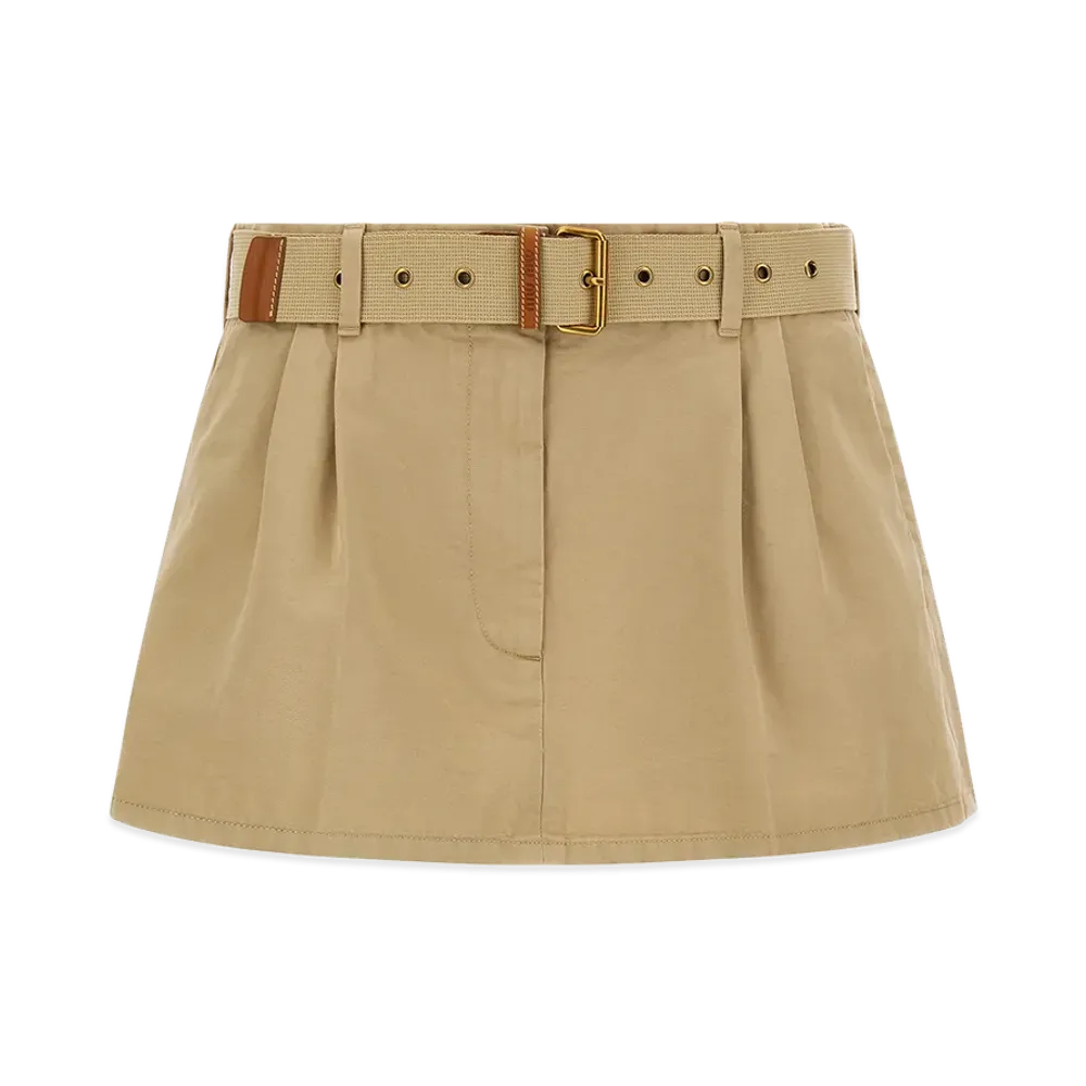 MIU MIU Women's Gabardine Mini Skirt "Beige"