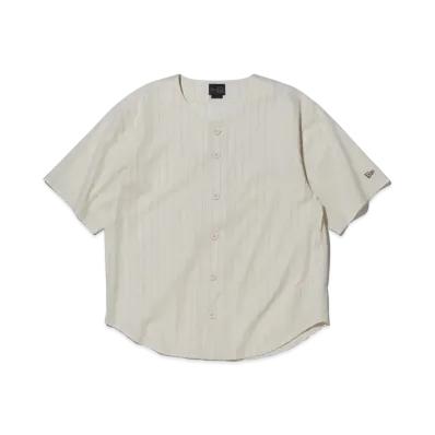 NEW ERA BLACK LABEL SS24 Short Sleeve Pinstripe Baseball Shirt "Off White"