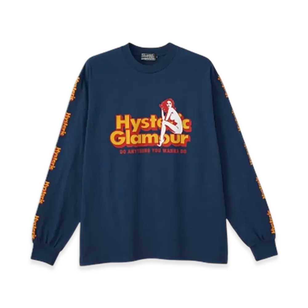 HYSTERIC GLAMOUR Do Anything T-Shirt "Navy"
