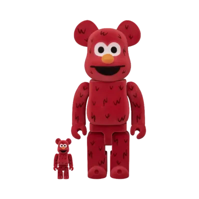 MEDICOM TOY "BEARBRICK" Elmo Flocky Ver. 100% & 400%