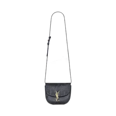 Saint Laurent Kaia Small Satchel In Python "80'S Dirty Medium Blue"
