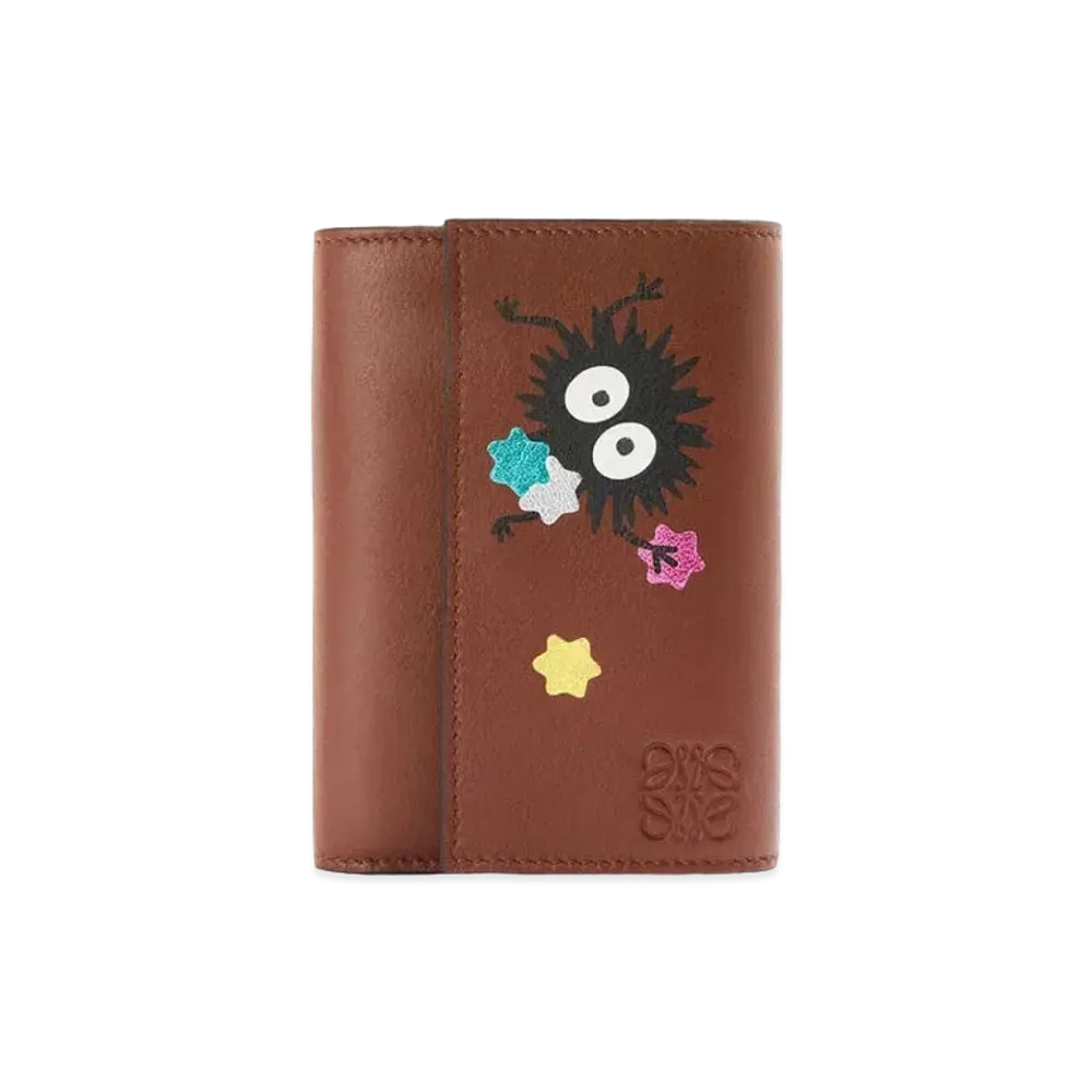 LOEWE x Spirited Away Susuwatari Small Vertical Wallet In Classic Calfskin "Havana"