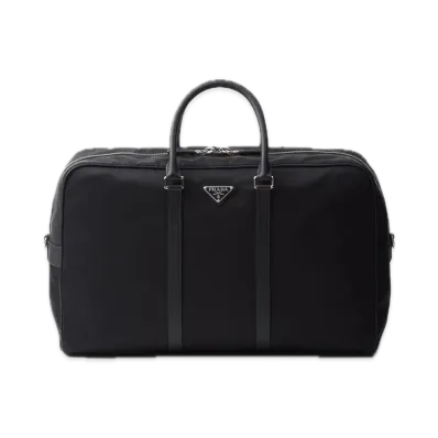 PRADA Re-Nylon x Saffiano Leather Duffle Bag "Black"