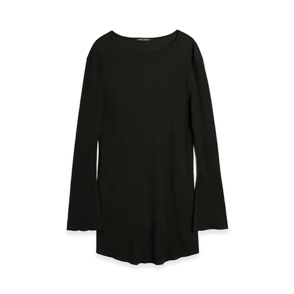 OUR LEGACY Women's Two Face Dress "Charred Shade Ripple Rib"