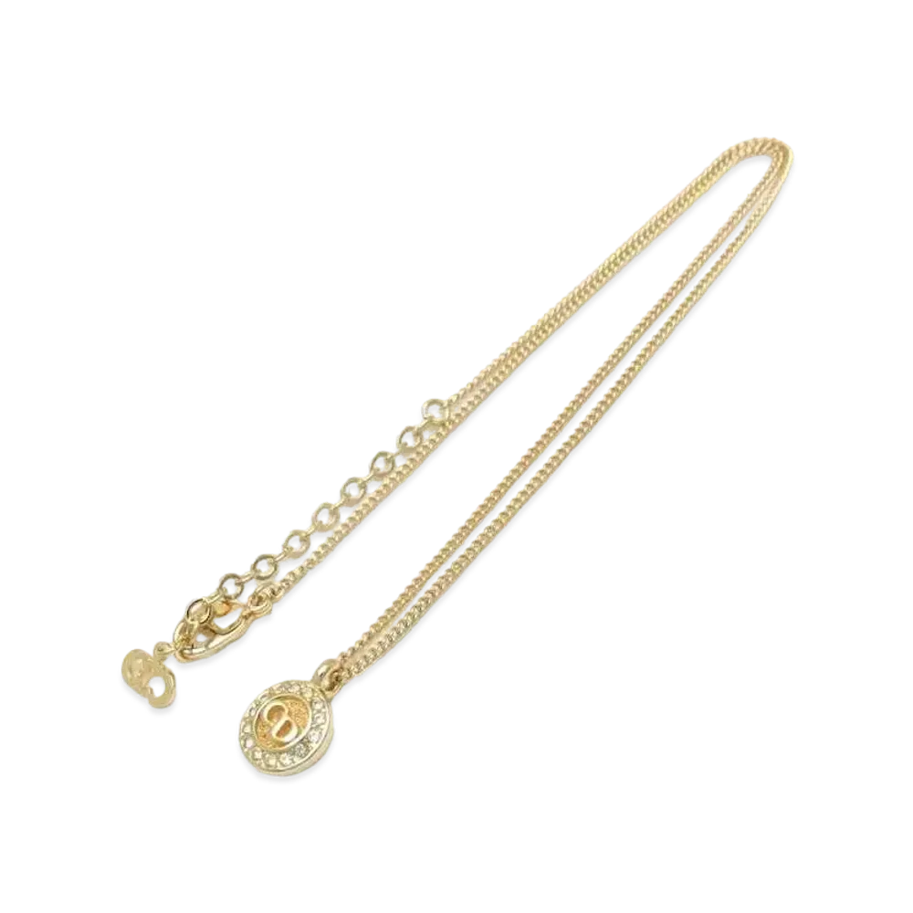 Dior Rhinestone Necklace "Gold"