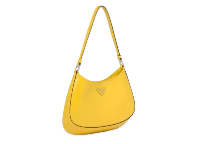 PRADA Cleo Brushed Leather Shoulder Bag "Bright Yellow"