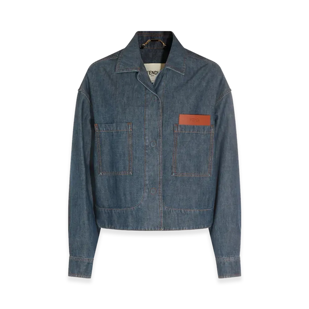 FENDI Women's Chambray Short Jacket "Blue"