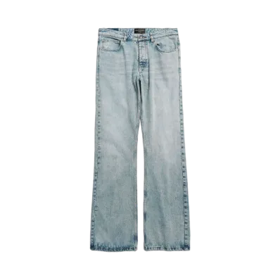 BALENCIAGA Women's Low Waist Straight Pants in Organic Japanese Twill "Light Blue"