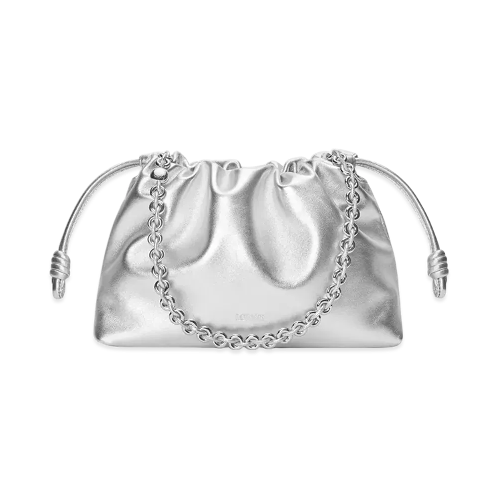 LOEWE Flamenco Purse Medium "Silver"