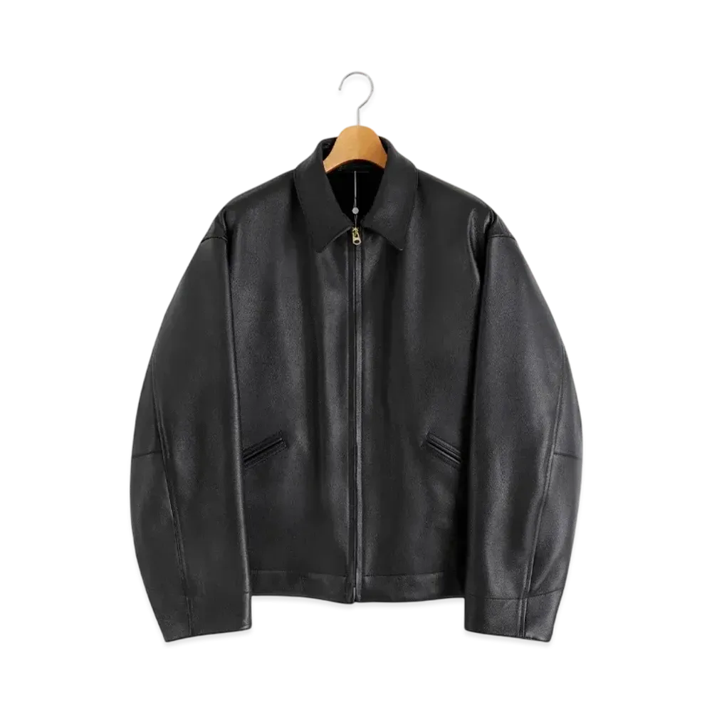 COMOLI Calfskin Zip Short Jacket "Black"