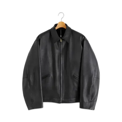 COMOLI Calfskin Zip Short Jacket "Black"