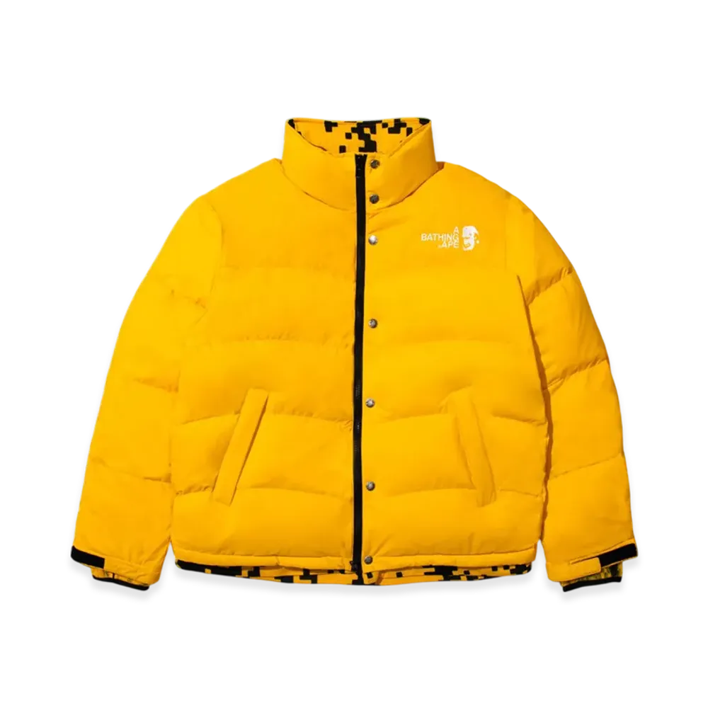 A BATHING APE x KAZUKI KURAISHI UAP Camo Reversible Down Jacket "Yellow"