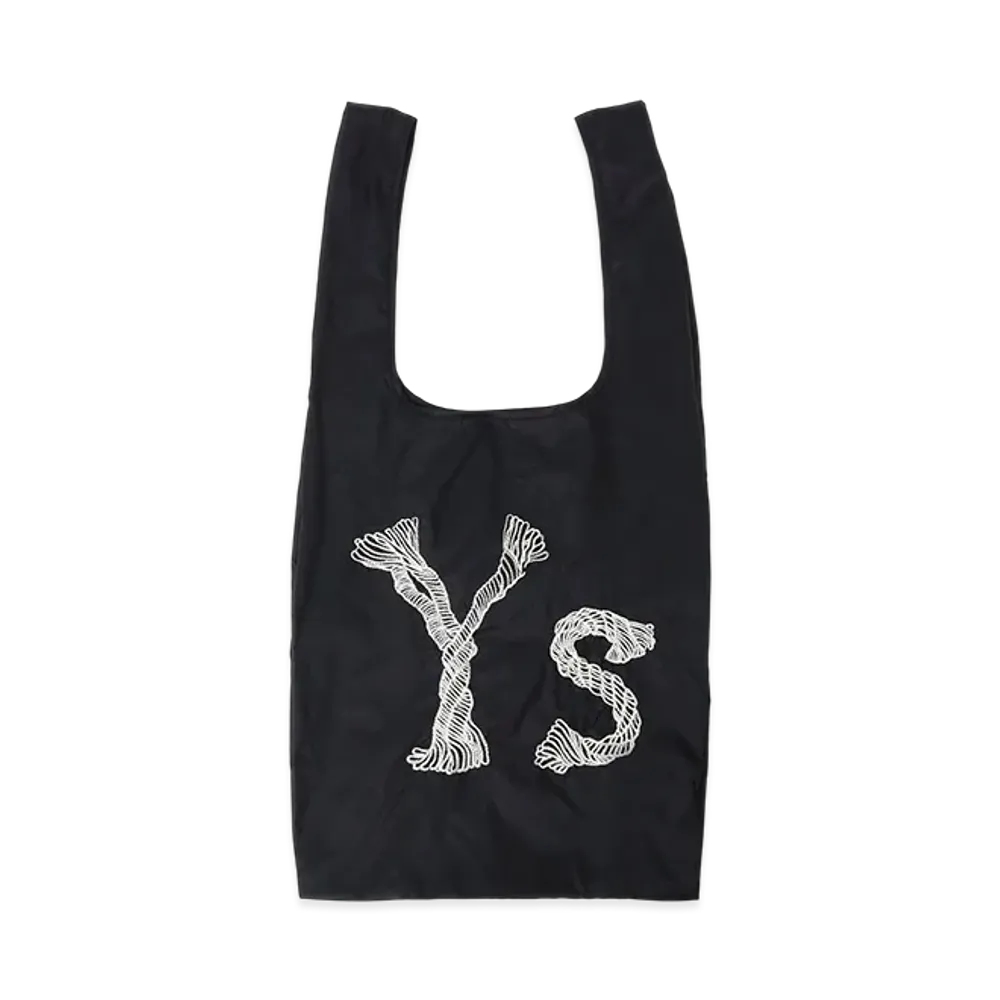 Y's Logo Stitch Nylon Shopping Bag "Black"