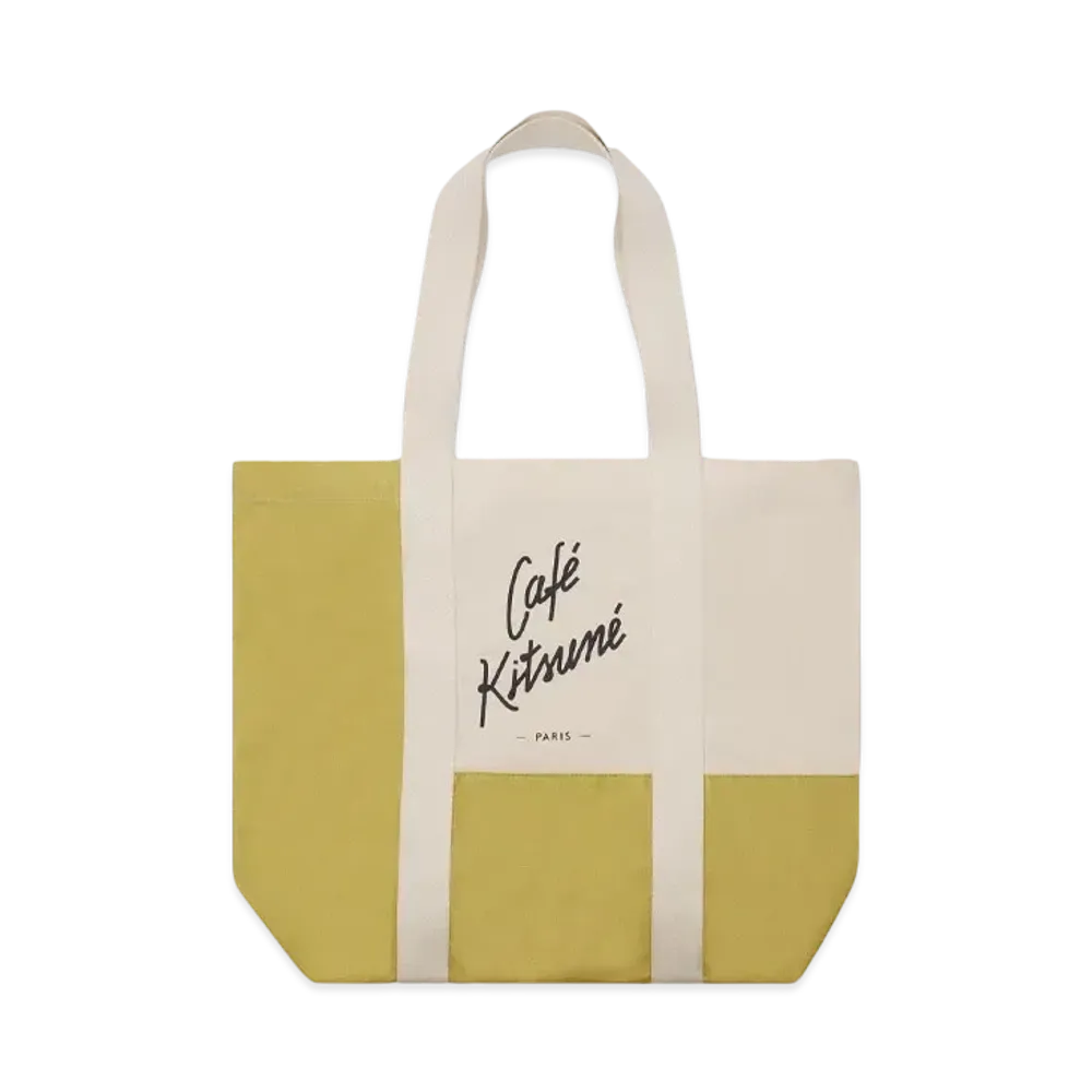 Maison Kitsune Cafe Fox Colorblock Tote Bag "Tapioca Colorblock"