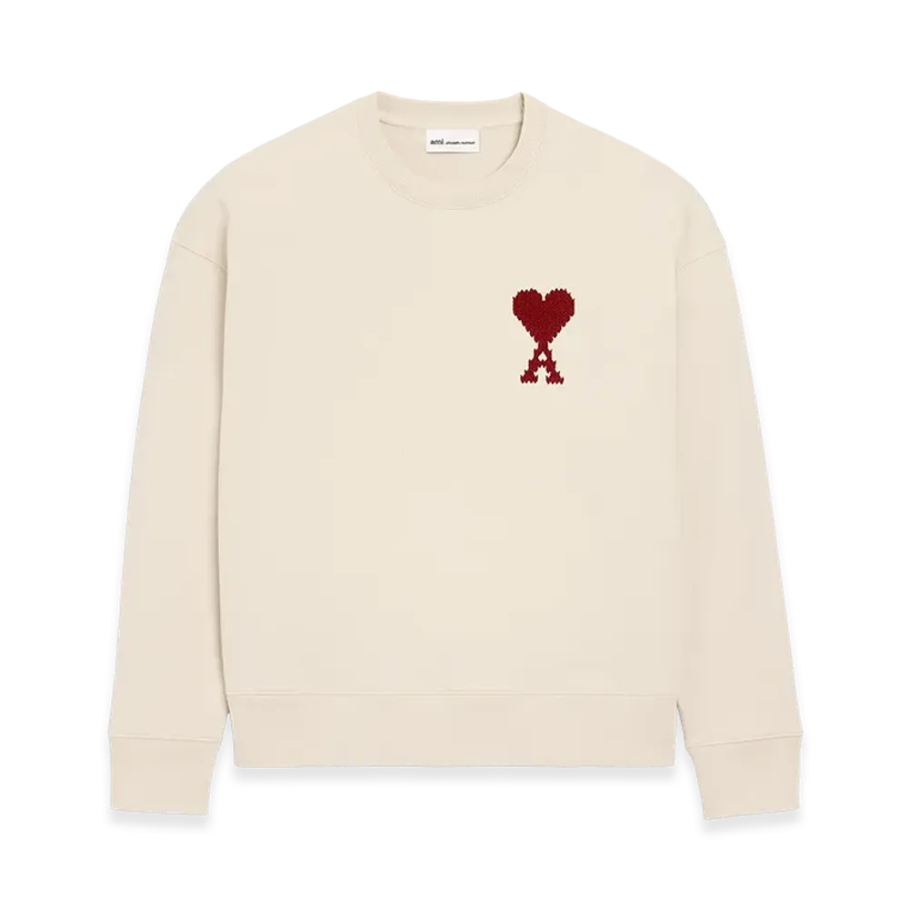 AMI PARIS Cotton Ami De Coeur Embroidered Sweatshirt "White"