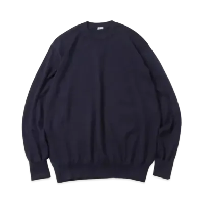 A.PRESSE Cashmere High Gauge Crew Neck Sweater "Navy"