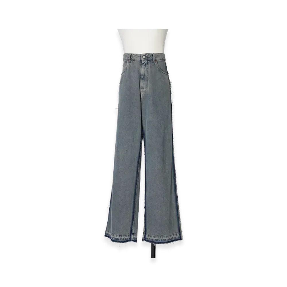 MM6 Maison Margiela Raw Edge Seam Wide Denim Pants "Blue"