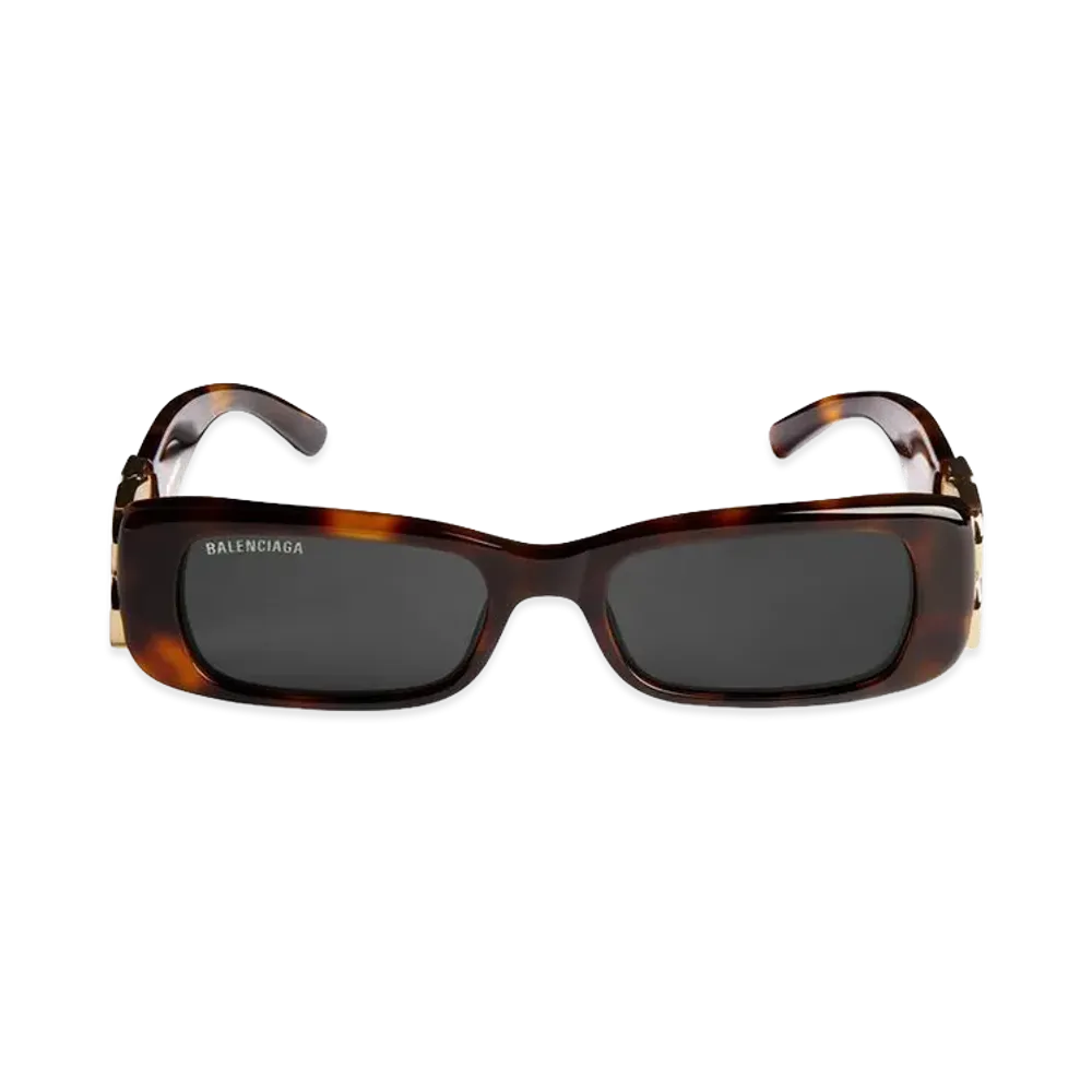 BALENCIAGA Women's Dynasty Rectangle Sunglasses "Mid Havana"