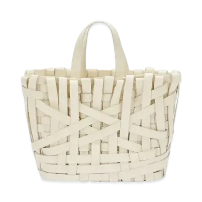 Jil Sander Woven Tote Medium "Eggshell"