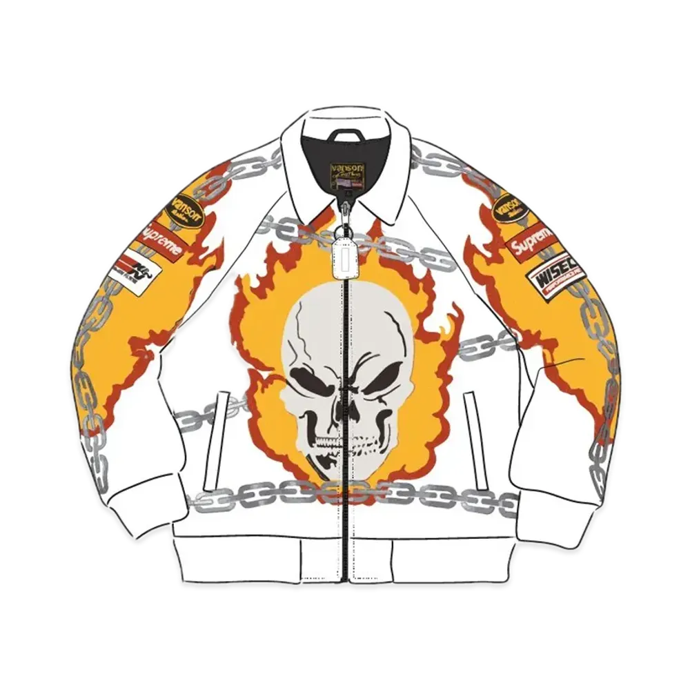 Supreme x Vanson Leathers Ghost Rider© Jacket "White"