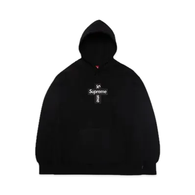 Supreme Cross Box Logo Hooded Sweatshirt "Black"