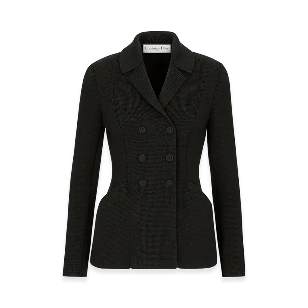 Dior Women's 30 Montaigne Bar Jacket Double Breasted Wool "Black"